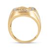 Image 3 : 1/4 CTW Mens Round Diamond Horseshoe Ring 10kt Yellow Gold - REF-28T8K