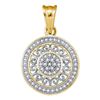 Image 1 : 1/6 CTW Round Diamond Circle Pendant 10kt Yellow Gold - REF-11X9T