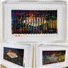 Image 1 : E.M. Zax- One-of-a-kind 3D polymorph mixed media on paper "Vegas Strong"