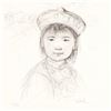 Image 2 : Edna Hibel (1917-2014), "Chu Lu" Limited Edition Lithograph with Remarque, Numbered and Hand Signed 
