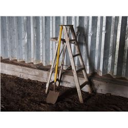 Wooden Stepladder and Spade