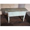 Image 2 : Vintage Metal Trunk (39 by 21.5") and Wooden Table and Contents (21 by 7.5")