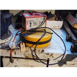 Motomaster 2Amp Battery Charger plus Hose Caddy