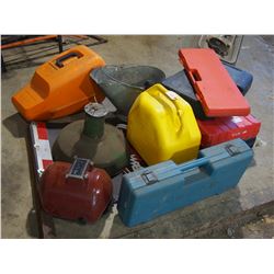 Coal Pain, Empty Cases, Welding Helmet and Diesel Can