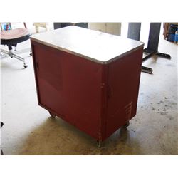 Metal Storage Cabinet on Wheels 31 by 19.5"