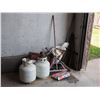 Image 1 : Misc Lot Wheel Wrench, Propane Tanks, Broom and Water Tanks