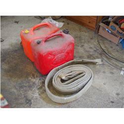 Tow Strap, 2 Gas Cans and Misc