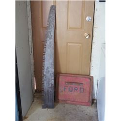 Ford Metal Door 21 by 17" and Saw Blade No Handle 54" L
