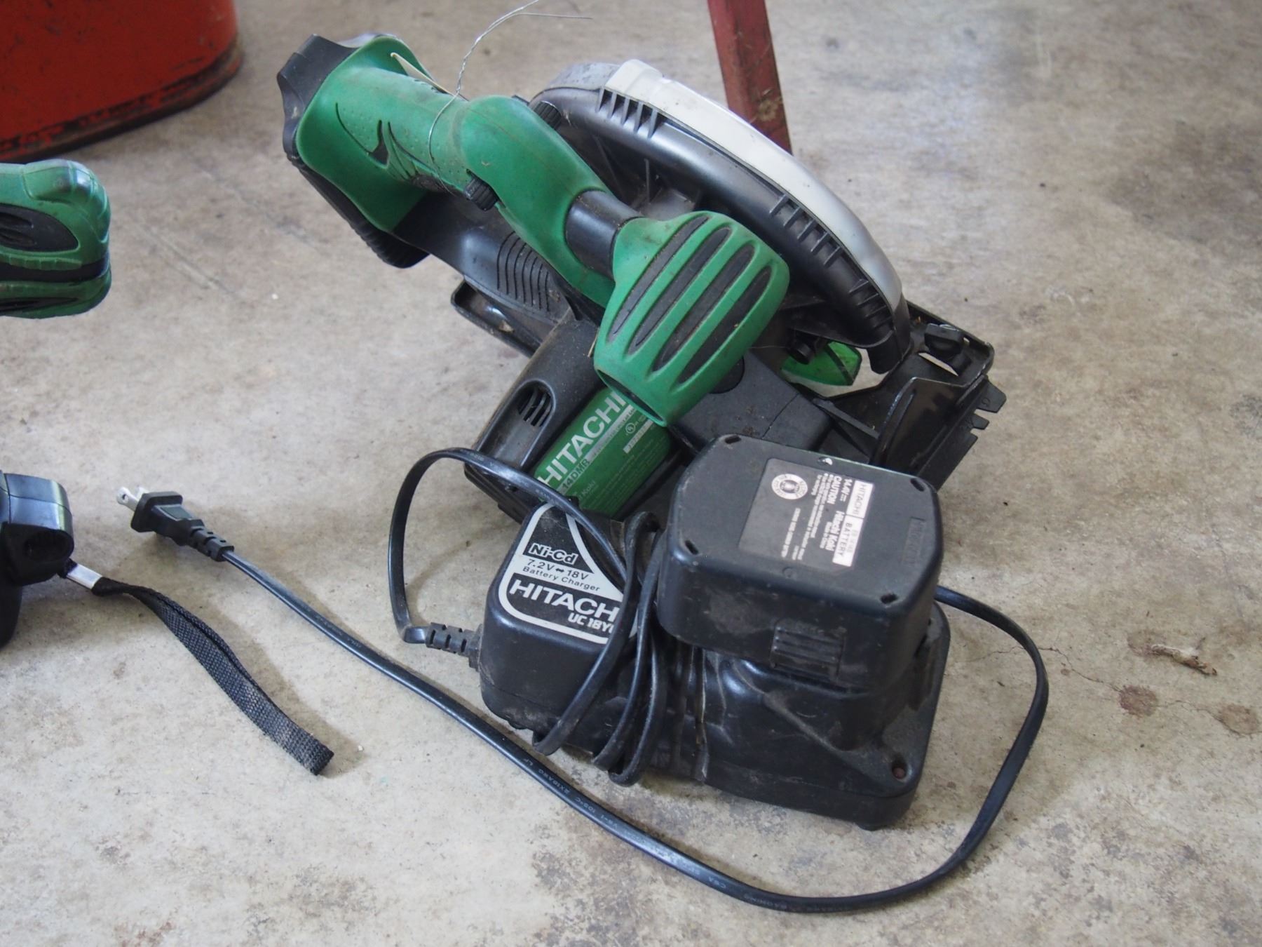 Hitachi Cordless Circular Saw with Battery and Charger Plus Hitachi Cordless Drill with Battery Hitachi Cordless Circular Saw with Battery and Charger Plus Hitachi Cordless Drill with Battery