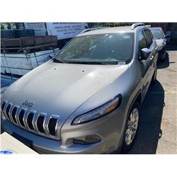 2016 JEEP CHEROKEE LIMITED, 4DR SUV, GREY, VIN # 1C4PJLDB0GW165191