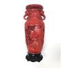 Image 2 : Vintage Hand Carved Resin Vase With Elephant Handles