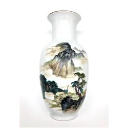 12" Hand Painted Japanese Landscape Vase