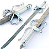 Image 1 : Hand Made Damascus Steel Layered Rapier With Silver Guarded Handled Hilt