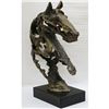 Image 2 : Large Abstract Surreal Horse Head Bronze Bust Sculpture Statue on Marble Base 30" x 18"