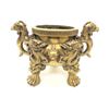 Image 1 : Large Two-Handled Foo Dog & Dragon Decorated Lion Footed Brass Censor