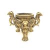 Image 3 : Large Two-Handled Foo Dog & Dragon Decorated Lion Footed Brass Censor