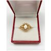 Image 1 : Ladies .18ct Oval Cut White Opal set in 18K Gold Plated Ring