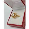 Image 2 : Ladies .18ct Oval Cut White Opal set in 18K Gold Plated Ring