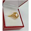 Image 3 : Ladies .18ct Oval Cut White Opal set in 18K Gold Plated Ring