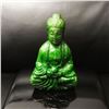 Image 1 : Chinese Hand Carved Green Jade Carved Resting Buddha Figure