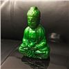 Image 2 : Chinese Hand Carved Green Jade Carved Resting Buddha Figure
