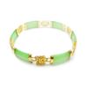 Image 1 : Asian Green Jade Gold Tone Link Ladies Bracelet