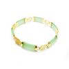 Image 2 : Asian Green Jade Gold Tone Link Ladies Bracelet