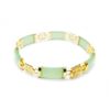 Image 3 : Asian Green Jade Gold Tone Link Ladies Bracelet