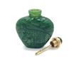 Image 3 : WufuÂ Five Bats Green Nephrite Hand Carved Snuff Bottle With Stopper And Spoon.