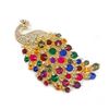 Image 1 : Large Royal Multi-Color Jewel Peacock Broach