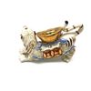 Image 2 : Porcelain Hand-Painted Chinese Tiger With Gold Painted Ingot On It's Back