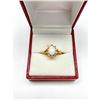 Image 1 : Ladies .35ct Oval Cut White Opal set in 18K Gold Plated Ring