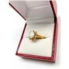 Image 2 : Ladies .35ct Oval Cut White Opal set in 18K Gold Plated Ring