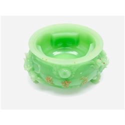 Asian Style Dragon Carved Footed Bowl