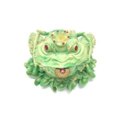 Green And WhiteÂ Jin Chan - Money Toad With Crown