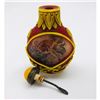 Image 1 : Chinese Hand Carved Peking Glass Reverse Painted Monkey Snuff Bottle