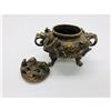 Image 4 : Asian 3 Footed Marked Dragon Incense Burner with Dual Dragon Lid