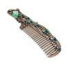 Image 2 : Tibetan Silver & Enameled Peacock Asian Comb