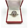 Image 1 : Ladies Round Cut Amethyst set 925 Silver Dome Style Ring