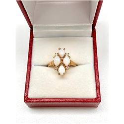 Ladies .32ct Oval Cut White Opal set in 18K Gold Plated Ring