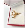 Image 2 : Ladies .32ct Oval Cut White Opal set in 18K Gold Plated Ring