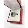 Image 3 : Ladies Synthetic Emerald Cut Emerald set in 925 Silver ring