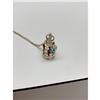 Image 2 : Crown Jewel Style Pendant on 925 Silver Chain