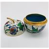 Image 3 : Asian Cloisonne & Enameled Floral Decorated Apple with Lid