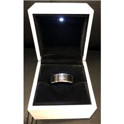 Mens Titanium Steel Black And Silver Ring