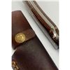 Image 4 : 8 1/2" Inlaid Wood Handle Damascus Hunting Knife With Stitched Leather Sheath