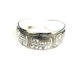 Tibetan Silver Elephant Decorated Bangle