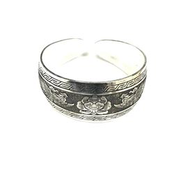 Tibetan Silver Floral & Pheonix Decorated Bangle