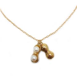 Ladies Peanut Double Pearl 18kt Gold Plated Necklace