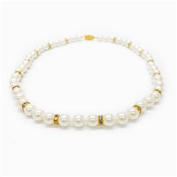 Akoya Pearl & Crystal Beaded Pearl Necklace